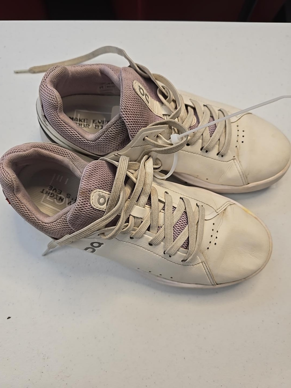 On Running Cloud Women’s Casual Sneakers - Cream with Dusty Pink